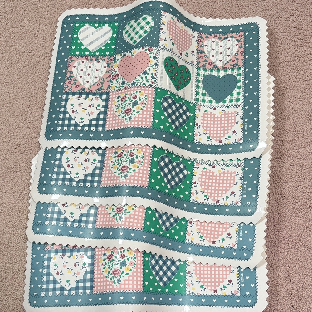 Patchwork Heart Placemats Vintage